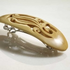 Barrette arabesque encadrée  buis japonais　ovale　A